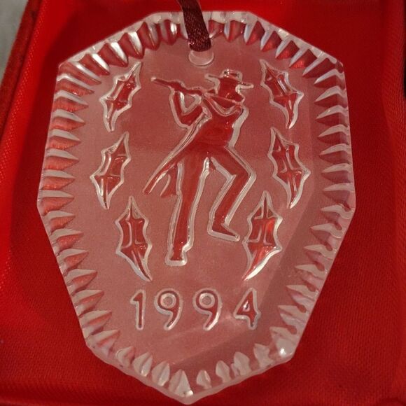 Vtg Waterford Crystal 12 Days of Christmas "11 Pipers Piping" Crystal Ornament - Picture 2 of 4